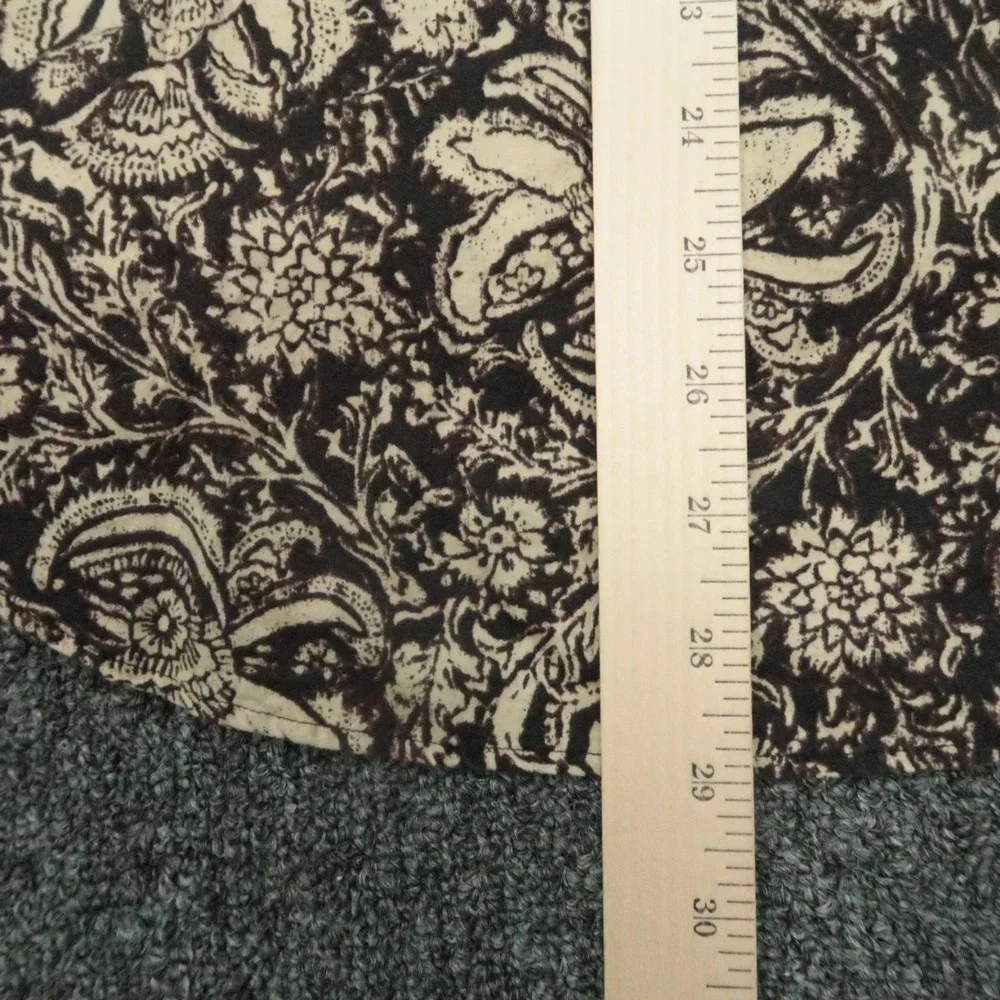 Polo‎ Ralph Lauren Shirt Mens Medium Brown Floral Fish Long Sleeve Popover VTG